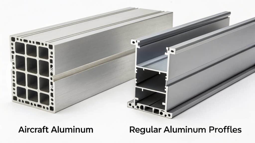 alt with keywords: a comparison of a precision-machined aircraft aluminum part versus a common extruded aluminum profile